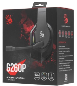 A4-G260P BLACK A4Tech Bloody gejmerske slusalice sa mikrofonom, 50mm/16ohm, USB za RGB, 3,5mm - Img 3