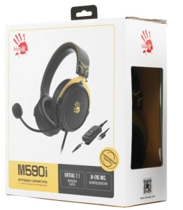 A4-M590i LIME A4Tech Bloody gejmerske slusalice sa mikrofonom, 7.1 SURROUND, 50mm/16ohm, 3.5mm+USB - Img 1