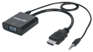 Adapter Manhattan 151559 HDMI/M - VGA/F + Audio - Img 1