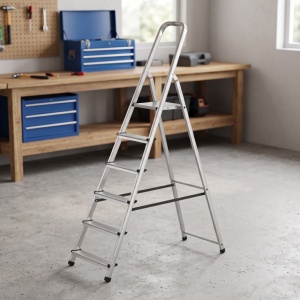 Aluminijumske merdevine Multisystem 5+1 gazišta 125 kg - Img 2