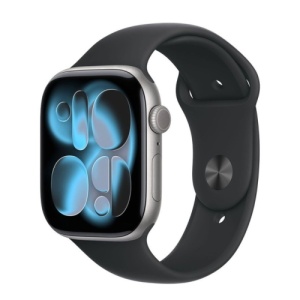 Apple Watch S11 GPS 46mm Space Grey Aluminium Case with Black Sport Band - M/L mev44rk/a