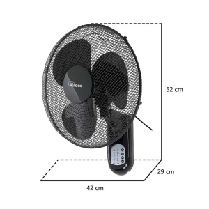 ARDES 5W40R ZIDNI VENTILATOR 50W SA DALJINSKIM UPRAVLJAČEM I TAJMEROM CRNI - Img 3