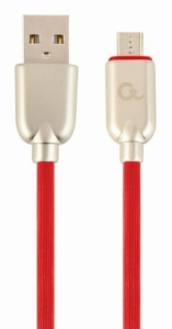 CC-USB2R-AMmBM-2M-R Gembird Premium rubber Micro-USB charging and data cable, 2m, red - Img 2