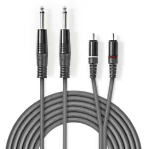 COTH23320GY15 Stereo Audio Cable, 2x6.35mm muski na 2xRCA muski 1.5m dark grey