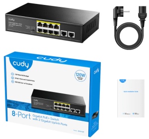 Cudy GS1010P 8-Port Gigabit PoE+ Switch with 2 Gigabit Uplink ports, PoE 30W
