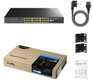 Cudy GS1028EPS2, 24-Port Gigabit Cloud Easy-Managed PoE+ Switch with 2 GbE and 2 Combo Ports, 300W - Img 3