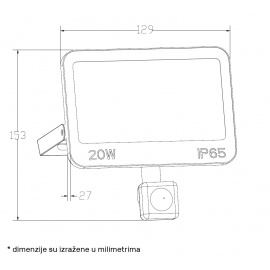 DAWN LED REFLEKTOR SENZOR GN-FL913S-20W CCT 1600lm 110° IP66 - Img 3