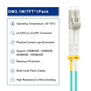FO LC/UPC - LC/UPC MM 1M OM3 DX LSZH Aqua 2.0mm - Img 1