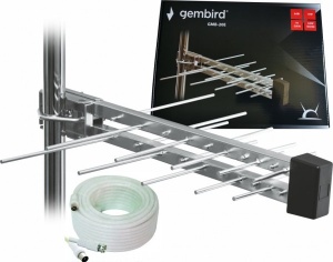 GMB-20E sa kutijom +15m ** Gembird Antena Loga UHF sa RF-Konektorom,20el, 39cm,6dB alu +kabl 15m 798 - Img 1