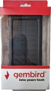 HRD-T12 ** Gembird solar power bank 12000mAh 2xUSB, 1xType-C, LED, kompas (999) - Img 1