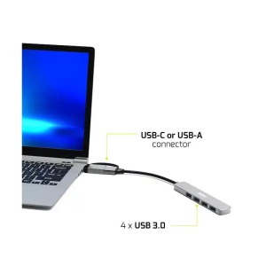 HUB Port Designs USB-C / USB-A vers 4 ports USB-A 3.0 5Gbps Slim - Img 4