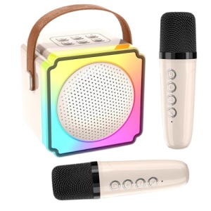Karaoke/Zvučnik BT sa 2 mikrofona P8 BEŽ