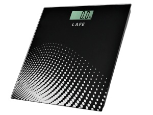 LAFE Digitalna vaga za merenje telesne težine staklena do 150kg crna FitScale Black