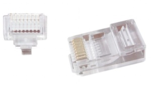 LC-PTU-01/100 Gembird Universal pass-through modular CAT5 UTP plug 8P8C, 100u pak /CENA PO PAKOVANJU - Img 1