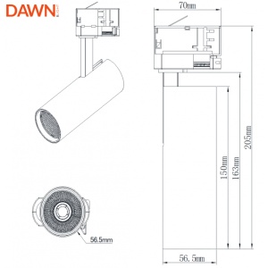 LED REF SINSKI JM-4068 10W 3000K 36° BELI TROFAZNI