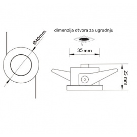 LED ROZETNA L1030-3 OKRUGLA 3W 4000K BELA - Img 3