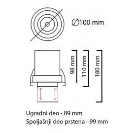 LED SVETILJKA JM-4601 U/Z PLAFONSKA 12W 3000K 24° DIM.BELA - Img 4