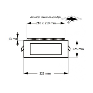 LED ugradna CCT panel lampa 18W - Img 2