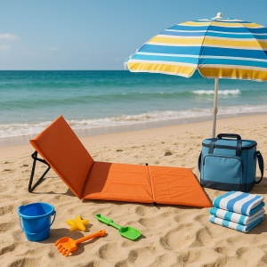 Ležaljka sklopiva za plažu 150x52cm narandžasta LP-720000N
