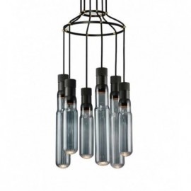 LUNA 96 LUSTER 6*GU10 BLACK/SMOKED GLASS - Img 4