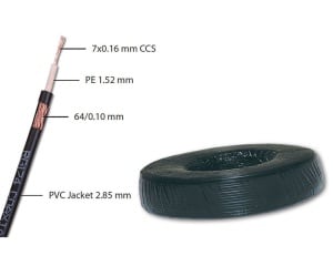 MAXPRO LINE Kabl RG174+2x0.5 CU 100m STAR