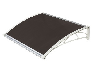 Nadstrešnica Za Vrata 82x120cm Bela Baza Ploča Bronza 6mm - Img 2