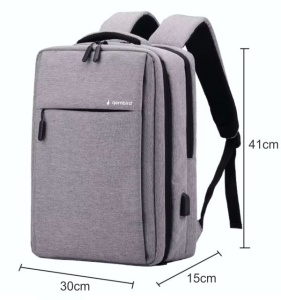 NCC-15-KLB012 Gembird Ranac poslovni Sivi za laptop 15,6inc 41x30x15cm USB konektor, 950g - Img 3