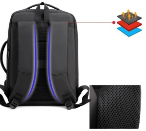 NCC-15-KLB017 Gembird Ranac za laptop 15,6/17inc 43x31x15(+5)cm USB konektor, 900g