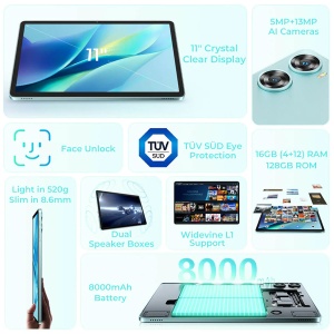 OUKITEL Tablet OT9 WiFi 11" 4GB+12GB/128GB / 8000mAh SIVI - Img 3