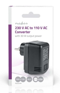 POCO104 Konvertor snage, 230V AC 50Hz, 30W, Euro, Black Omogucava upotrebu opreme iz SAD u Evropi - Img 3