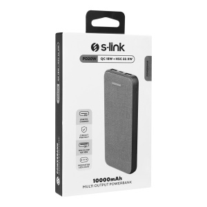Powerbank S-LINK P108 10000mAh LCD/PD20W/sivi - Img 2