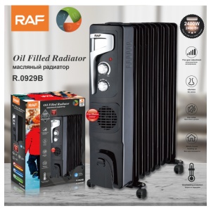 RAF R.0929B ULJNI RADIJATOR SA VENTILATOROM 9 REBARA CRNI 2400W - Img 2