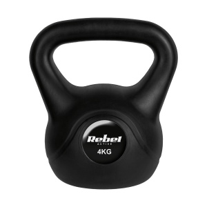 REBEL ACTIVE Bitumenski kettlebell rusko zvono teg crni 4kg RBA-2312 - Img 2