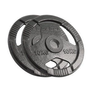 REBEL ACTIVE Liveni gvozdeni olimpijski tegovi sa rukohvatima set 2x10kg / 51mm RBA-2143-10