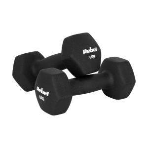 REBEL ACTIVE Neopren HEX bučice, par 2x6 kg, model RBA-2330-6 - Img 2