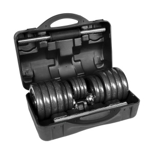 REBEL ACTIVE Set podesivih tegova od livenog gvozdja sa sipkom u koferu 30kg RBA-2327-30 - Img 4