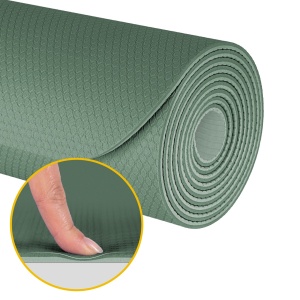 REBEL ACTIVE Strunjača prostirka za jogu, pilates i fitnes 183x61 cm debljina 4mm TPE zelena RBA-3157-2GR - Img 4