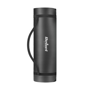 REBEL ACTIVE Strunjača (prostirka) za jogu, pilates i fitnes, 183x61 cm, debljina 1 cm, materijal NBR, crna boja, model RBA-3150-BK - Img 2