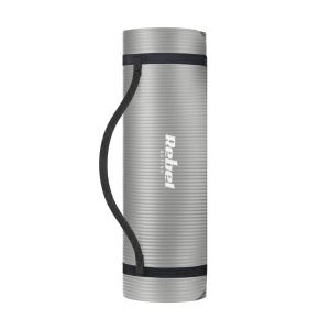 REBEL ACTIVE Strunjača (prostirka) za jogu, pilates i fitnes, 183x61 cm, debljina 1.5 cm, materijal NBR, siva boja, model RBA-3151-GY - Img 2