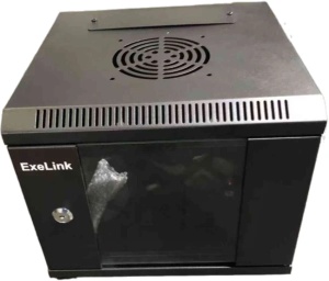 Rek ExeLink 10 in 6U zidni orman sa staklenim vratima,do 30kg,mat crni