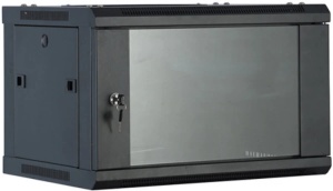 Rek ExeLink 19in,4U,600×450 zidni orman,nosivost do 30-40kg,kaljeno staklo,crna