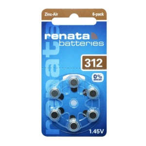 Renata baterija ZA312 1,45V Zink-Air baterija za SLUSNI APARAT, PAK6 (cena po kom.)
