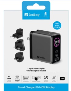 Sandberg Travel Charger PD140W Display 441-72 - Img 3
