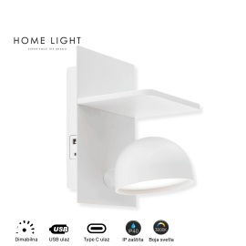 SOLEA 57 ZIDNA LAMPA 7W 3000K BELA DIM - Img 4