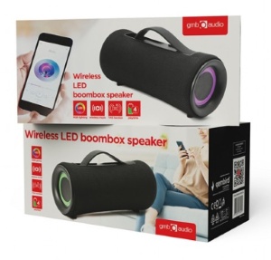 SPK-BT-LED-04 Gembird Portable Bluetooth LED TWS Boombox speaker 10W, FM - Img 2