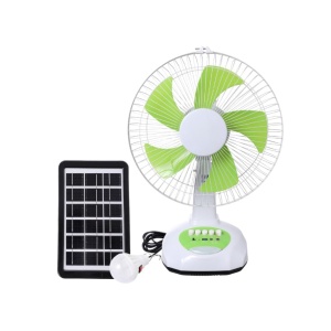 Stoni punjivi ventilator sa solarnim panelom i LED lampom