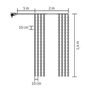 Svetleći niz sa 294 toplo bele LED diode - Img 2