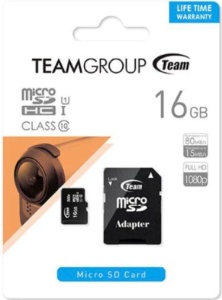 TeamGroup MICRO SDHC 16GB 80/15MB/s UHS-I U1 C10 +SD Adapter TUSDH16GCL10U03 - Img 2