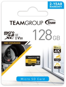 TeamGroup MICRO SDXC 128GB High Endurance UHS-I U3 V30,100/50MB/s, THUSDX128GIV3002 ZA VIDEO NADZOR! - Img 1