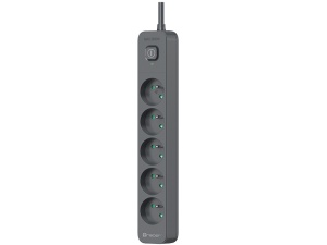 TRACER Produzni kabl 1.5m 5 uticnice sa 2 USB porta sa prenaponskom zastitom i prekidacem grafit TRALIS47813 - Img 2